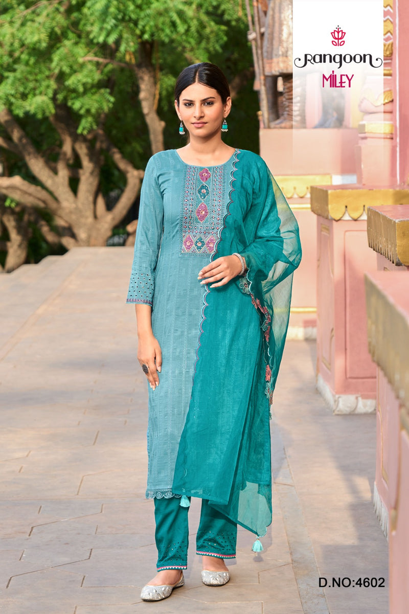 Rangoon Milky Viscose Fancy Embroidery Work and Aplic With Khatli Handwork Kurtis Collection