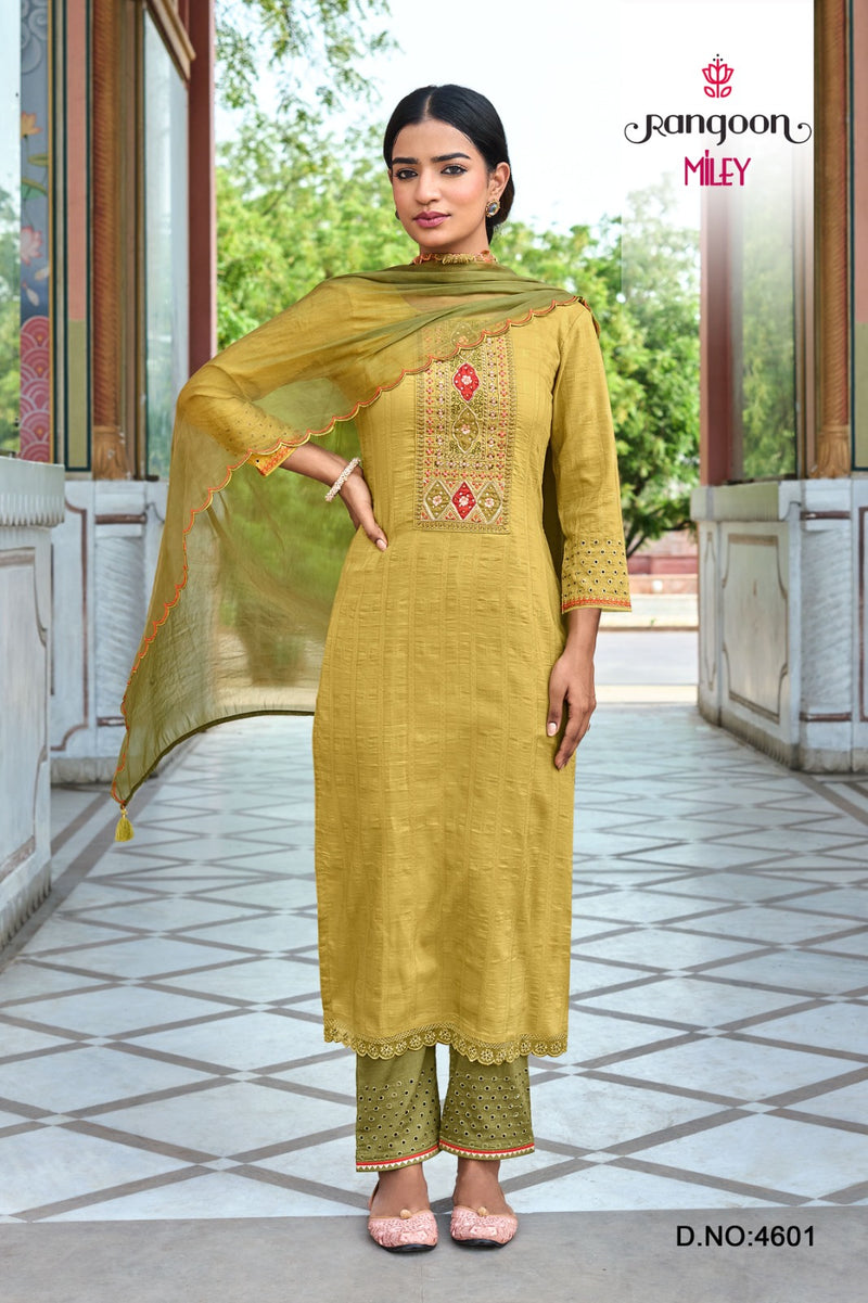 Rangoon Milky Viscose Fancy Embroidery Work and Aplic With Khatli Handwork Kurtis Collection