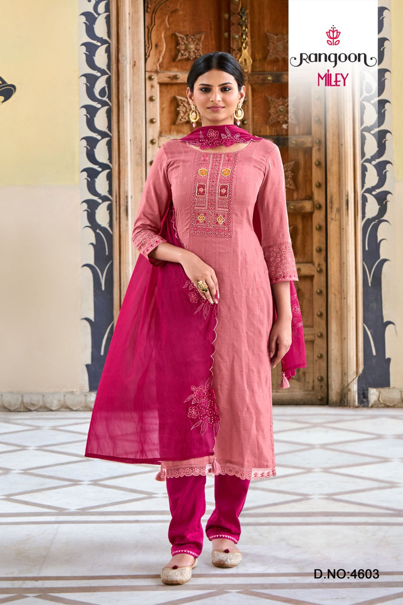 Rangoon Milky Viscose Fancy Embroidery Work and Aplic With Khatli Handwork Kurtis Collection