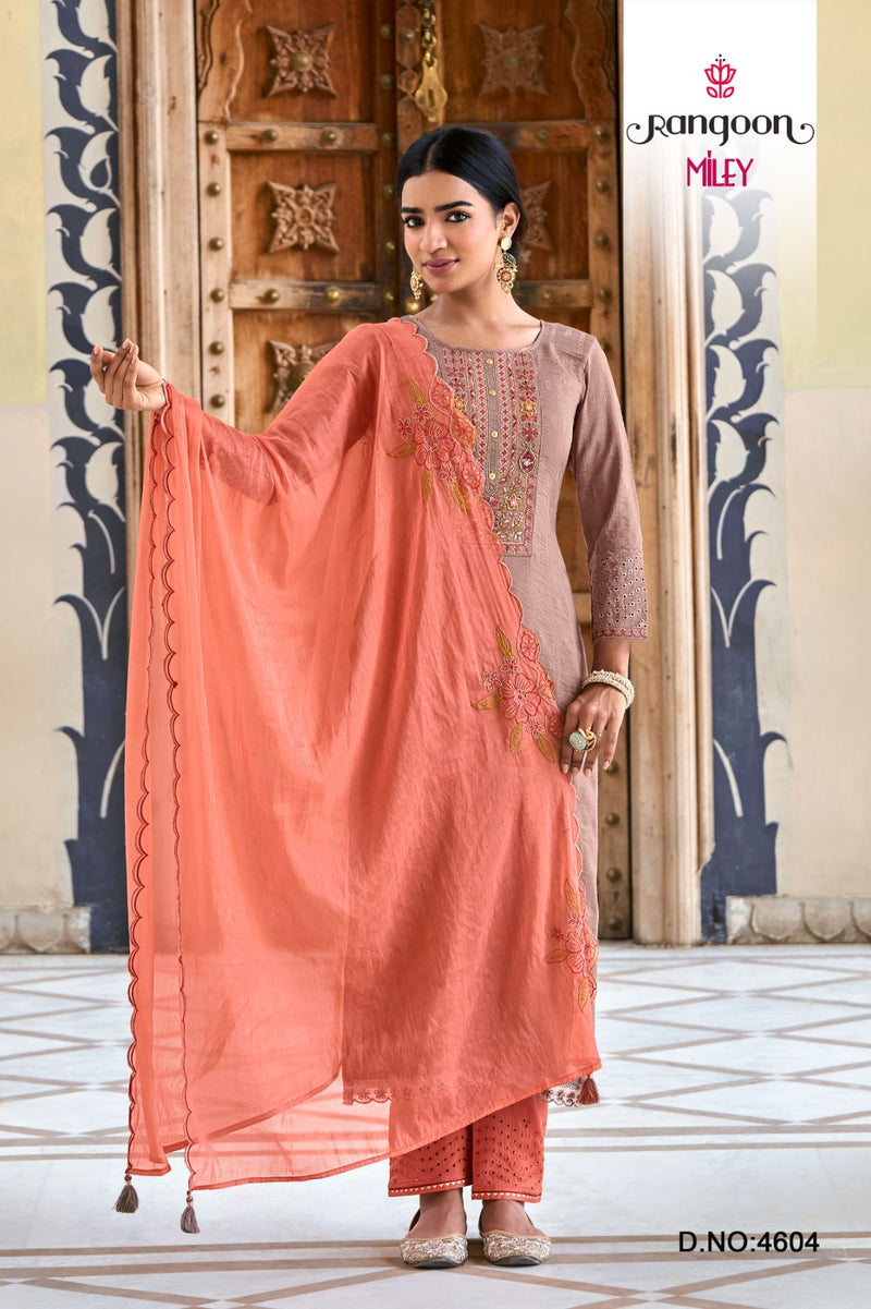 Rangoon Milky Viscose Fancy Embroidery Work and Aplic With Khatli Handwork Kurtis Collection