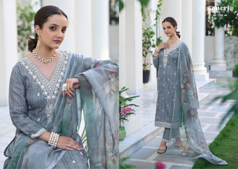 Zaveri Woman Beauty Mirza Cotton With Embroidery Designer Ready Made Fancy Suits