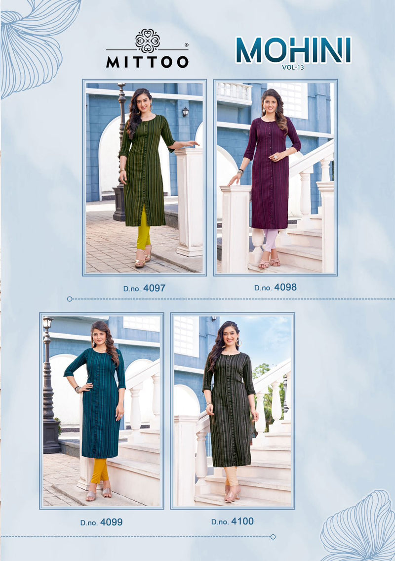 Mittoo Mohini Vol 13 Weaving Strips Fancy Daily Wear Designer Kurti