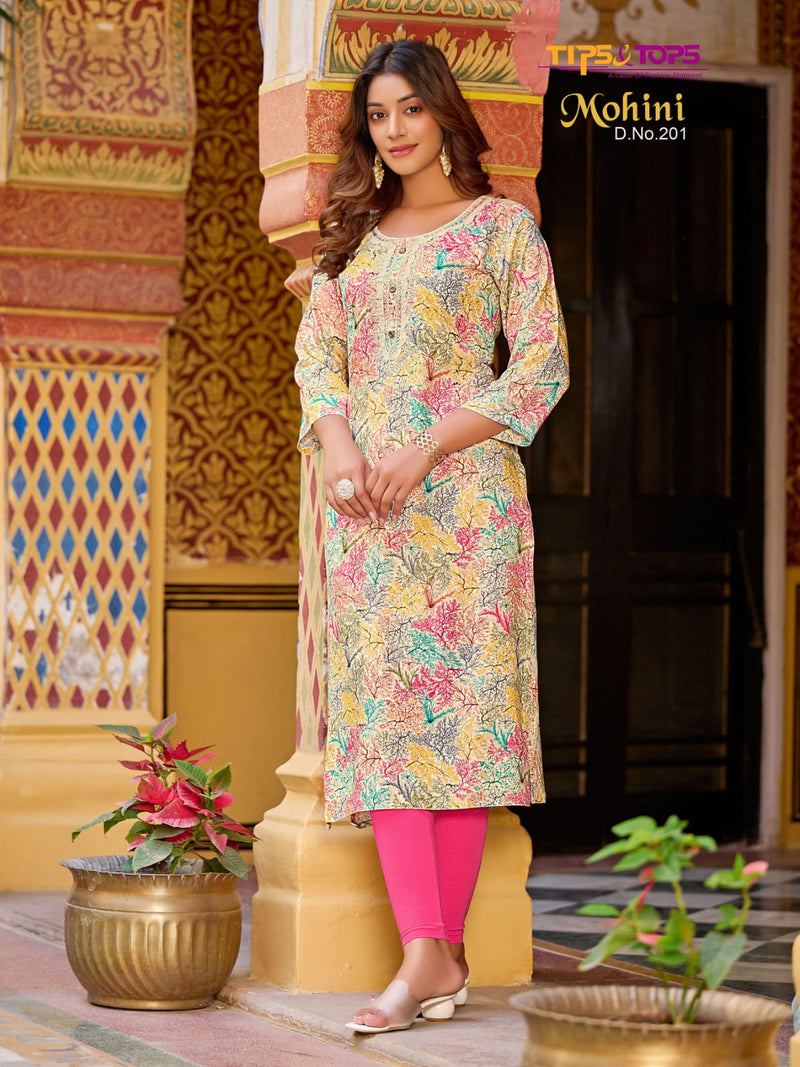 Tip & Tops Mohini Vol 2 Rayon Foil Print Fancy Wear Kurtis