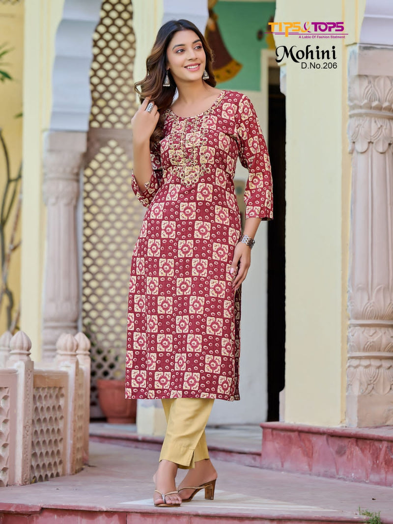 Tip & Tops Mohini Vol 2 Rayon Foil Print Fancy Wear Kurtis