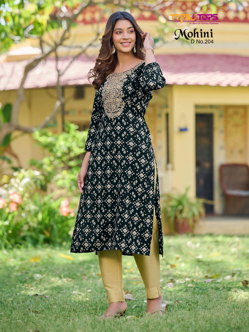 Tip & Tops Mohini Vol 2 Rayon Foil Print Fancy Wear Kurtis