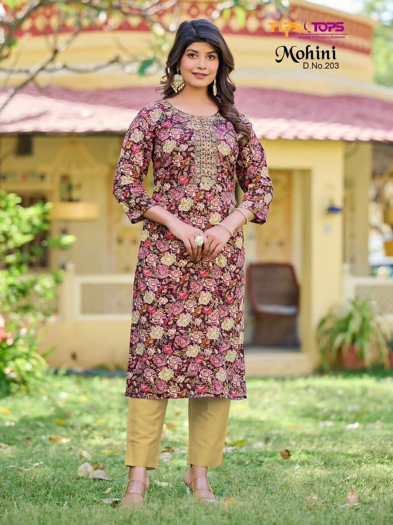 Tip & Tops Mohini Vol 2 Rayon Foil Print Fancy Wear Kurtis