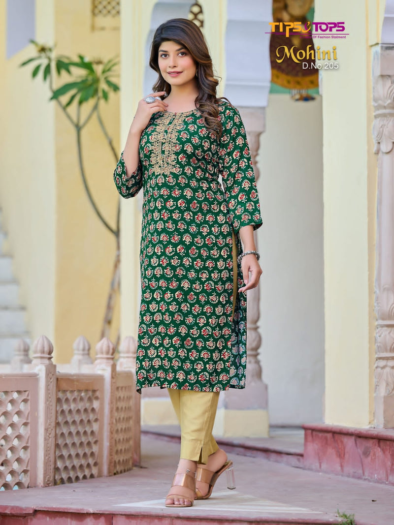 Tip & Tops Mohini Vol 2 Rayon Foil Print Fancy Wear Kurtis