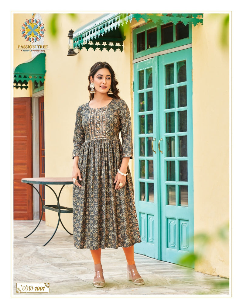 Passion Tree Monza Vol 1 Rayon Sequence Embroidery Designer Fancy Naira Style Kurtis