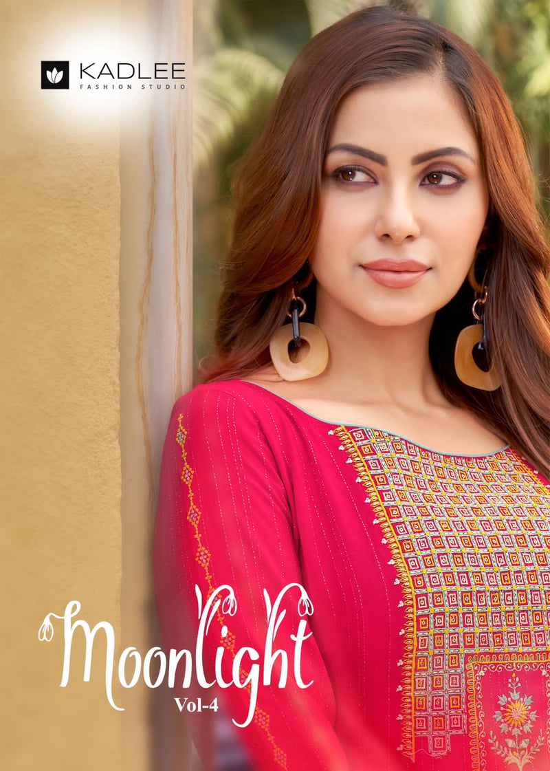 Kadlee Fashion Moonlight Vol 4 Rayon Weaving Handwork Embroidery Casual Wear Kurti