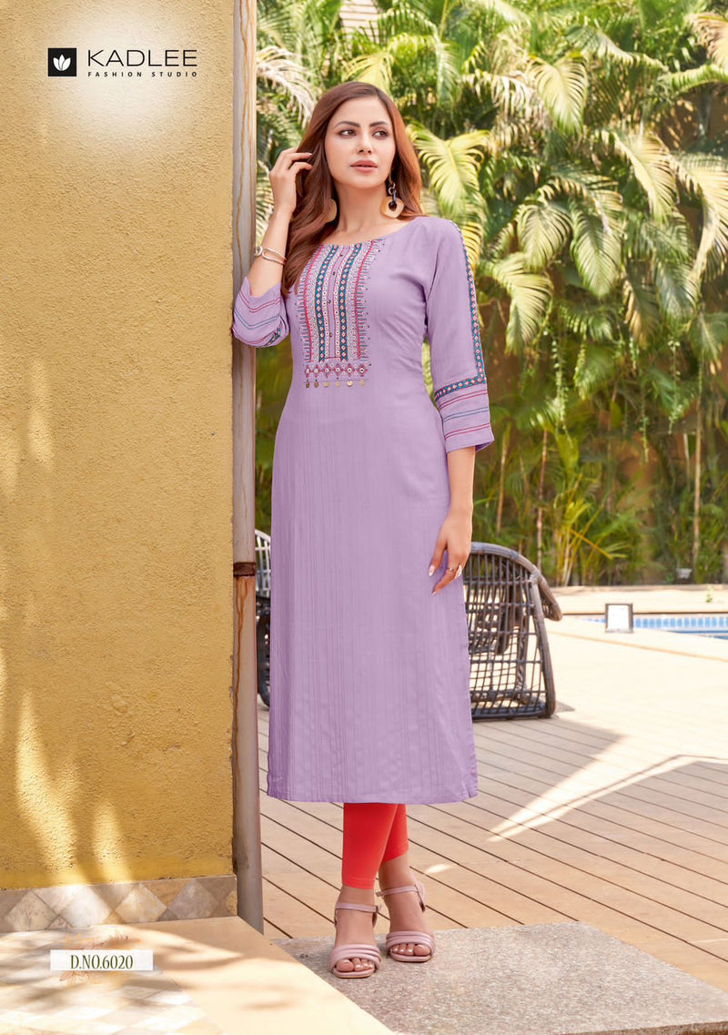 Kadlee Fashion Moonlight Vol 4 Rayon Weaving Handwork Embroidery Casual Wear Kurti