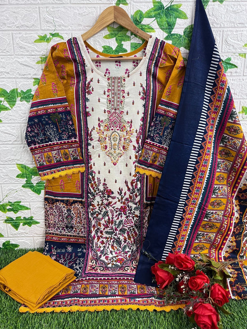 Deepsy Suits Firdous Morja Ready Made Lawn Collection Cotton Print With Embroidery Designer Suits