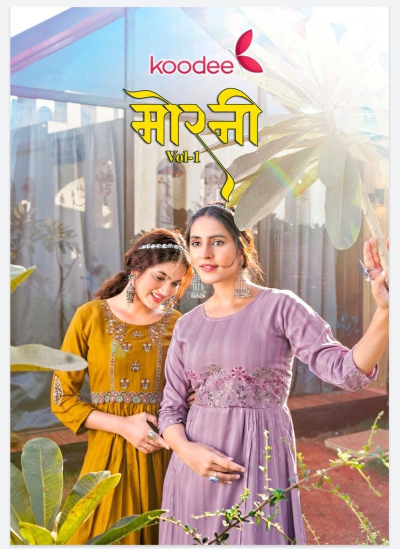 Koodee Fashion Morni Vol 1 Rayon Fancy Work Designer Stylish Kurtis