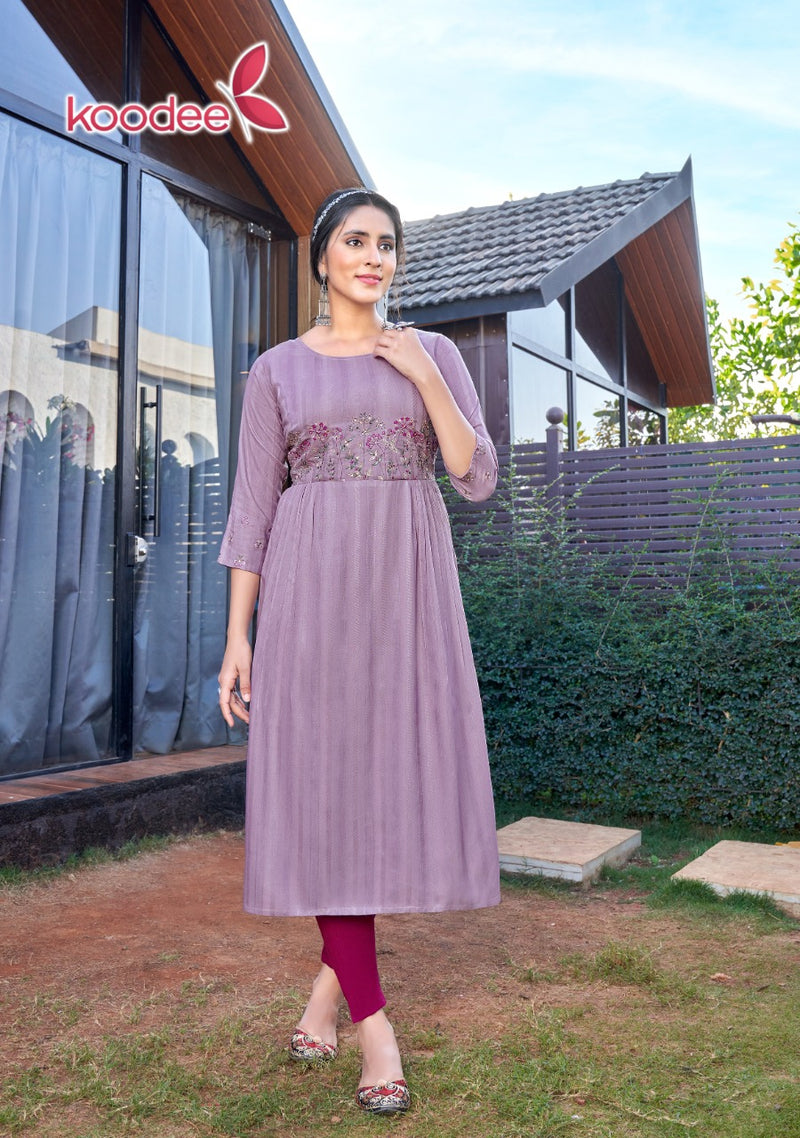 Koodee Fashion Morni Vol 1 Rayon Fancy Work Designer Stylish Kurtis
