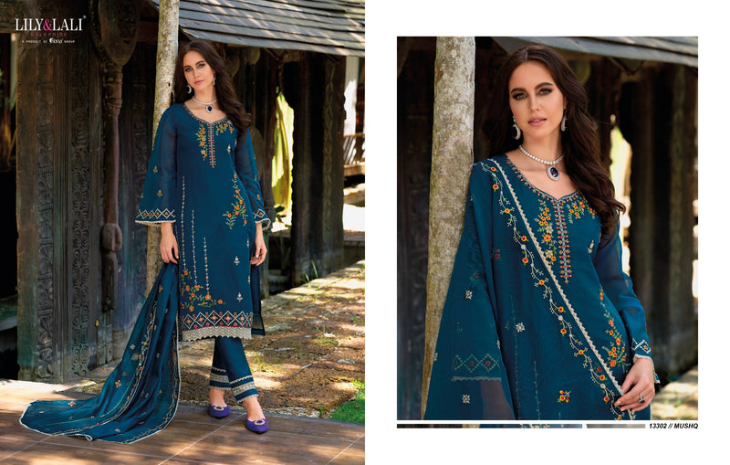 Lily And Lali Mushq Organza Handwork Designer Readymade Suits Collection