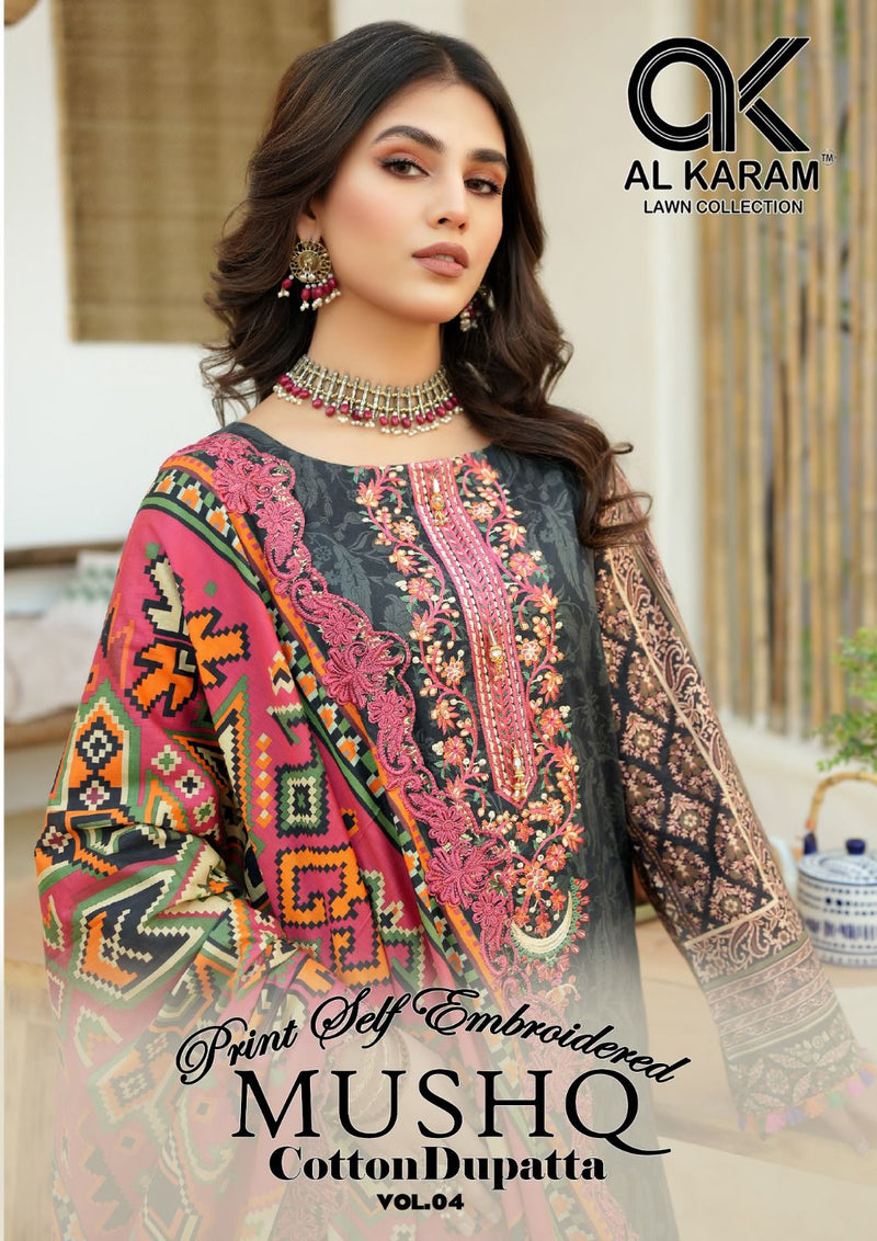 Al Karam Mushq Cotton Dupatta Vol 4 Cambric Cotton Print With Embroidery Suits