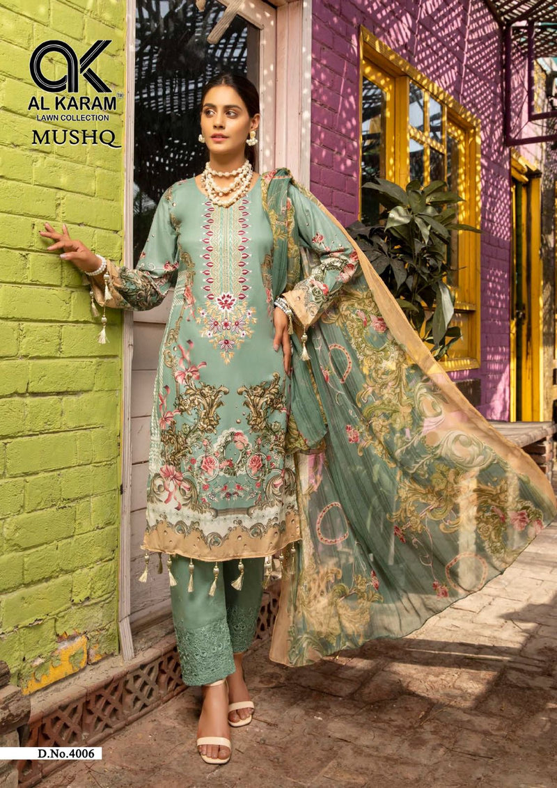 Al Karam Mushq Cotton Dupatta Vol 4 Cambric Cotton Print With Embroidery Suits
