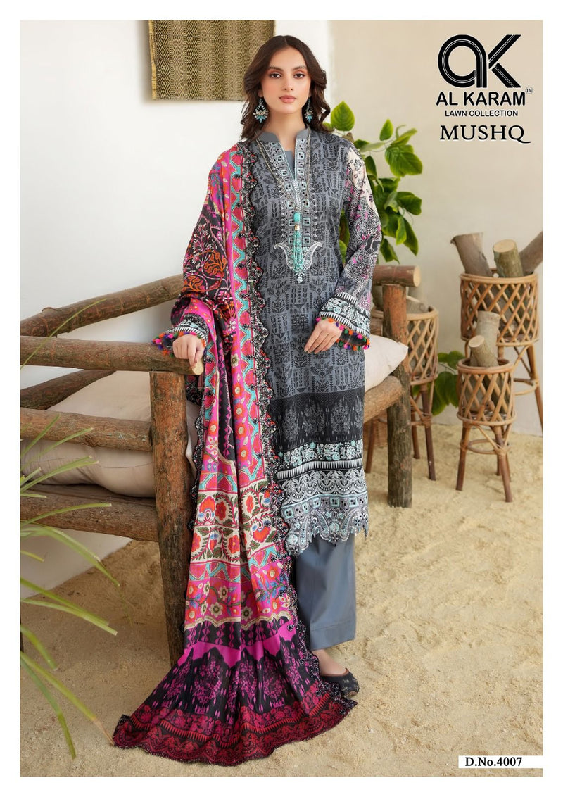 Al Karam Mushq Cotton Dupatta Vol 4 Cambric Cotton Print With Embroidery Suits