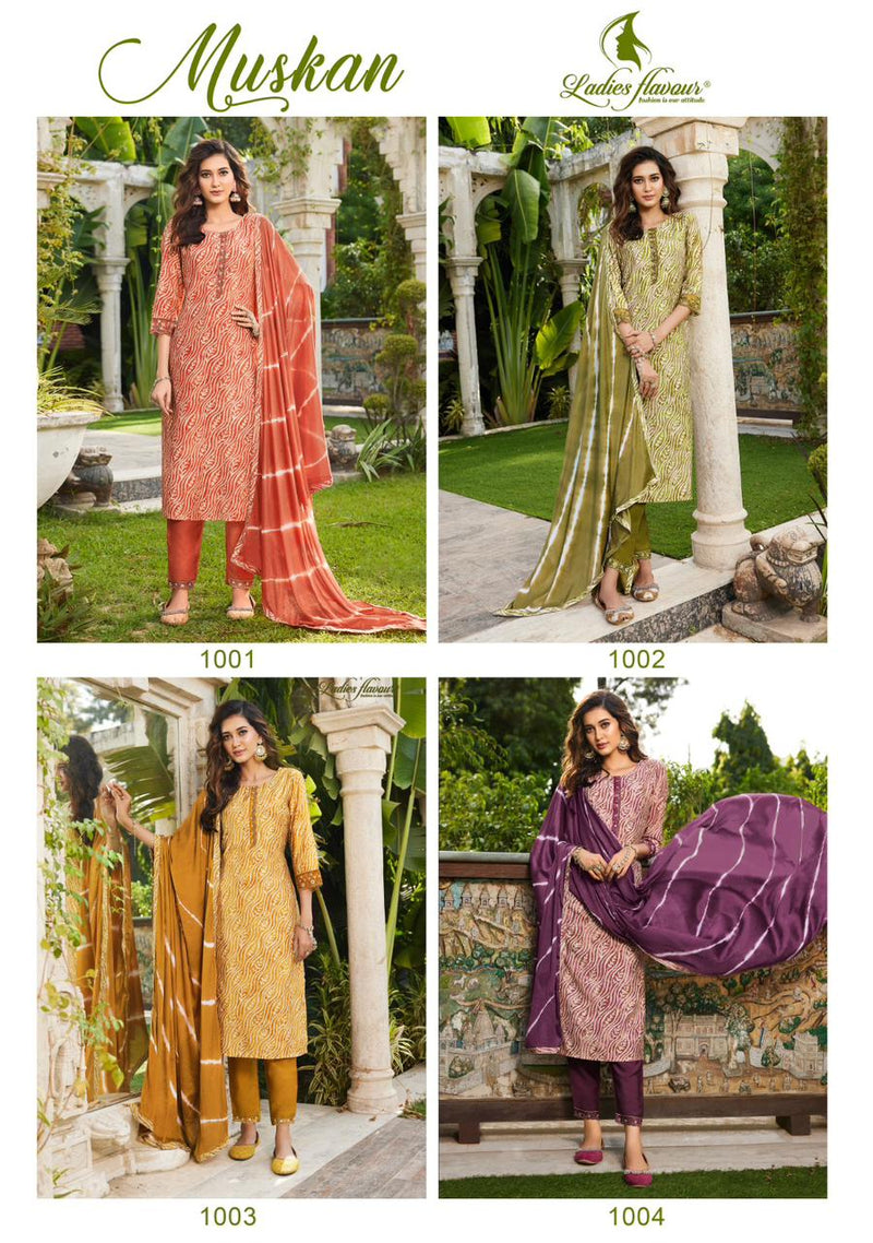 Ladies Flavour Muskan Modal With Embroidery Work Straight Kurtis