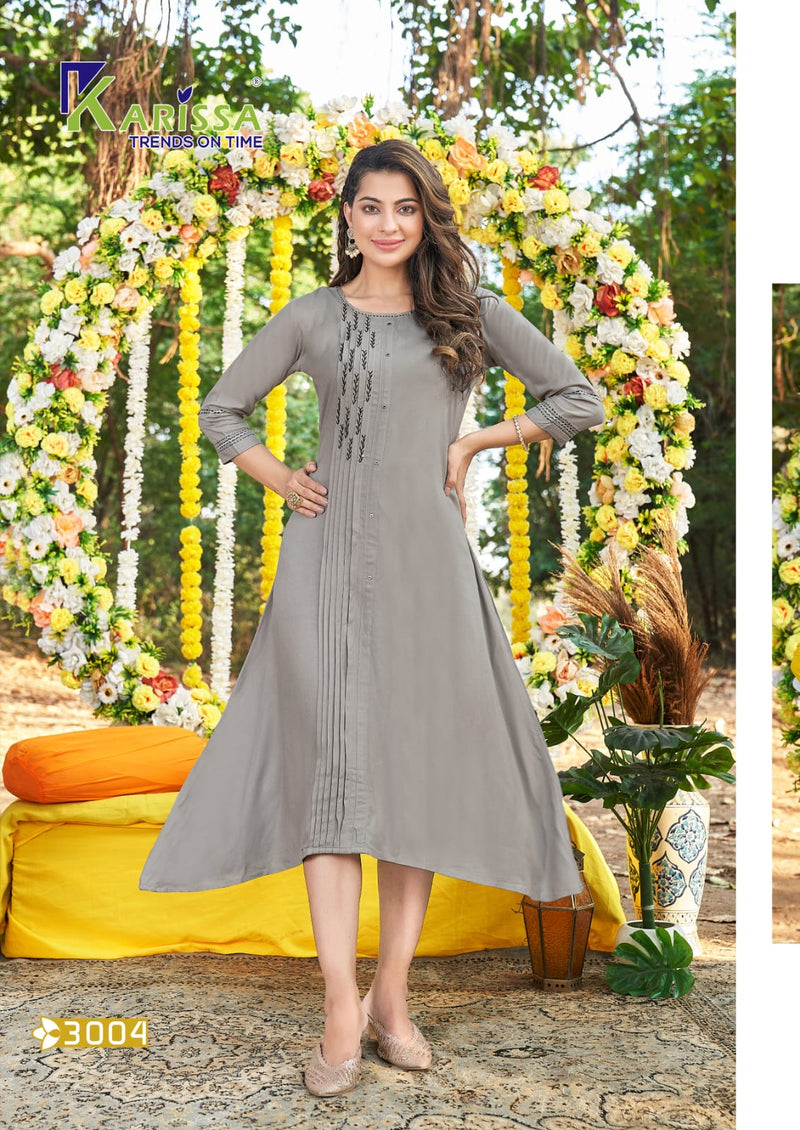 Karissa Muskan Vol 4 Rayon Heavy Embroidery Work Fancy Designer Partywear Kurti