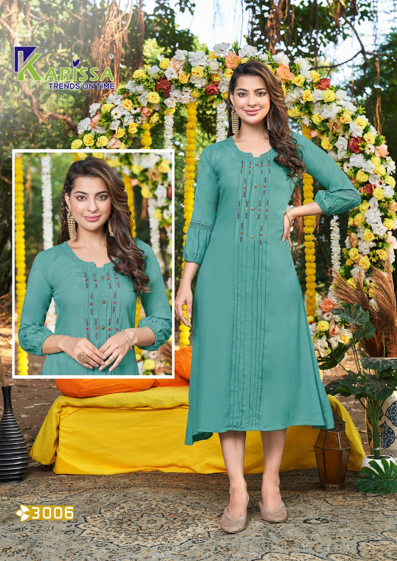 Karissa Muskan Vol 4 Rayon Heavy Embroidery Work Fancy Designer Partywear Kurti
