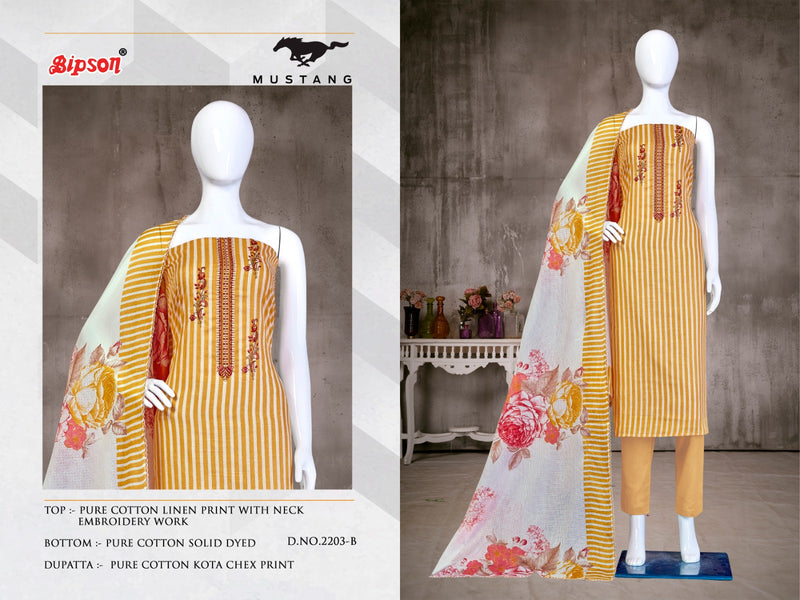 Bipson Fashion Mustang 2203 Linen Cotton Printed Suits