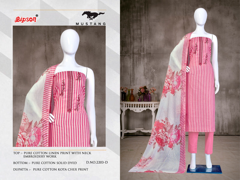 Bipson Fashion Mustang 2203 Linen Cotton Printed Suits