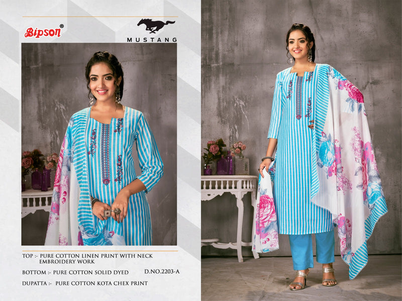 Bipson Fashion Mustang 2203 Linen Cotton Printed Suits