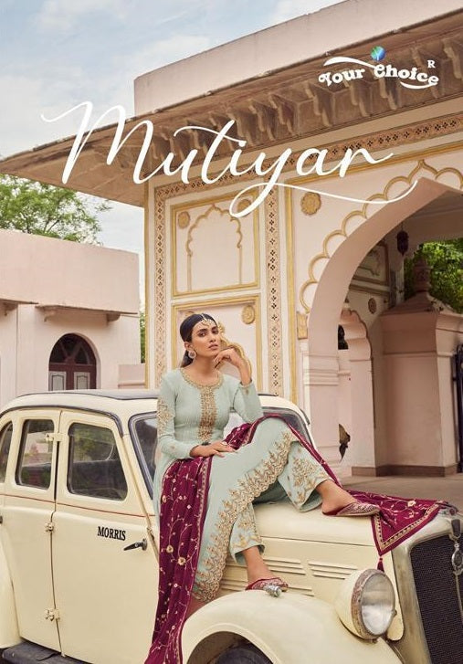 Your Choice Mutiyar Chinon Heavy Embroidery Design Suit Collection