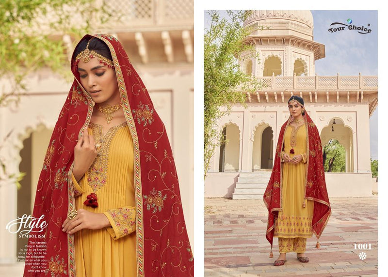 Your Choice Mutiyar Chinon Heavy Embroidery Design Suit Collection