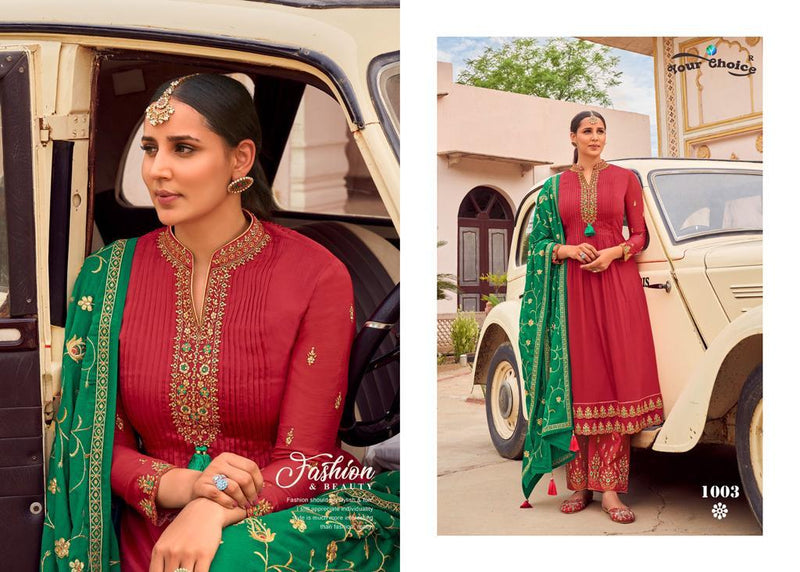 Your Choice Mutiyar Chinon Heavy Embroidery Design Suit Collection