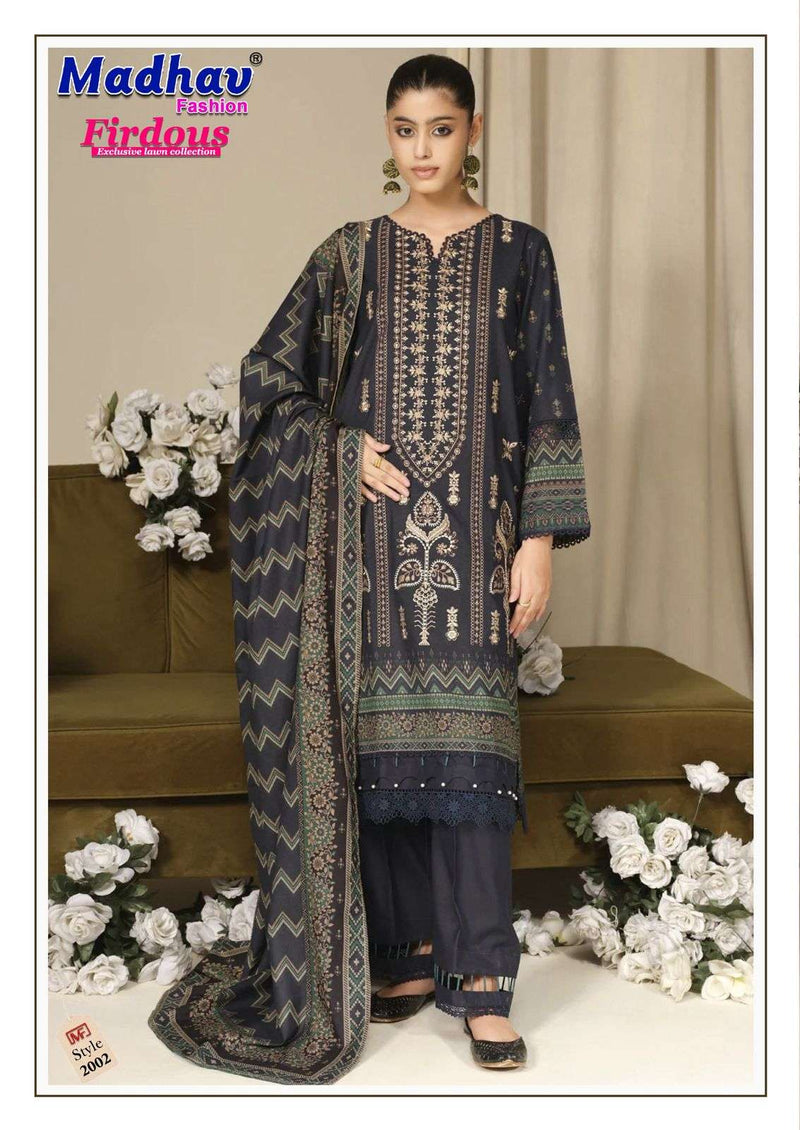 Madhav Fashion Firdous Vol 2 Pure Lawn Cotton Printed Karachi Suit