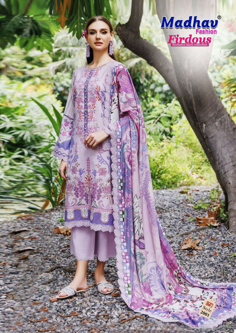 Madhav Fashion Firdous Vol 2 Pure Lawn Cotton Printed Karachi Suit