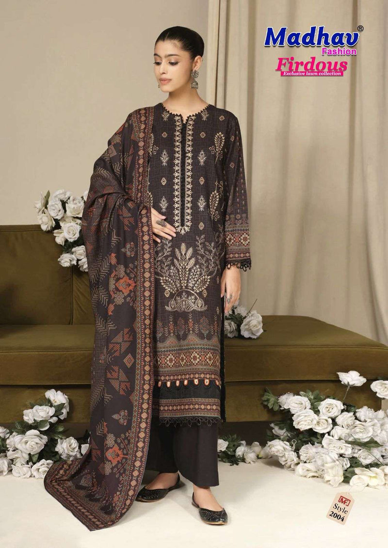 Madhav Fashion Firdous Vol 2 Pure Lawn Cotton Printed Karachi Suit