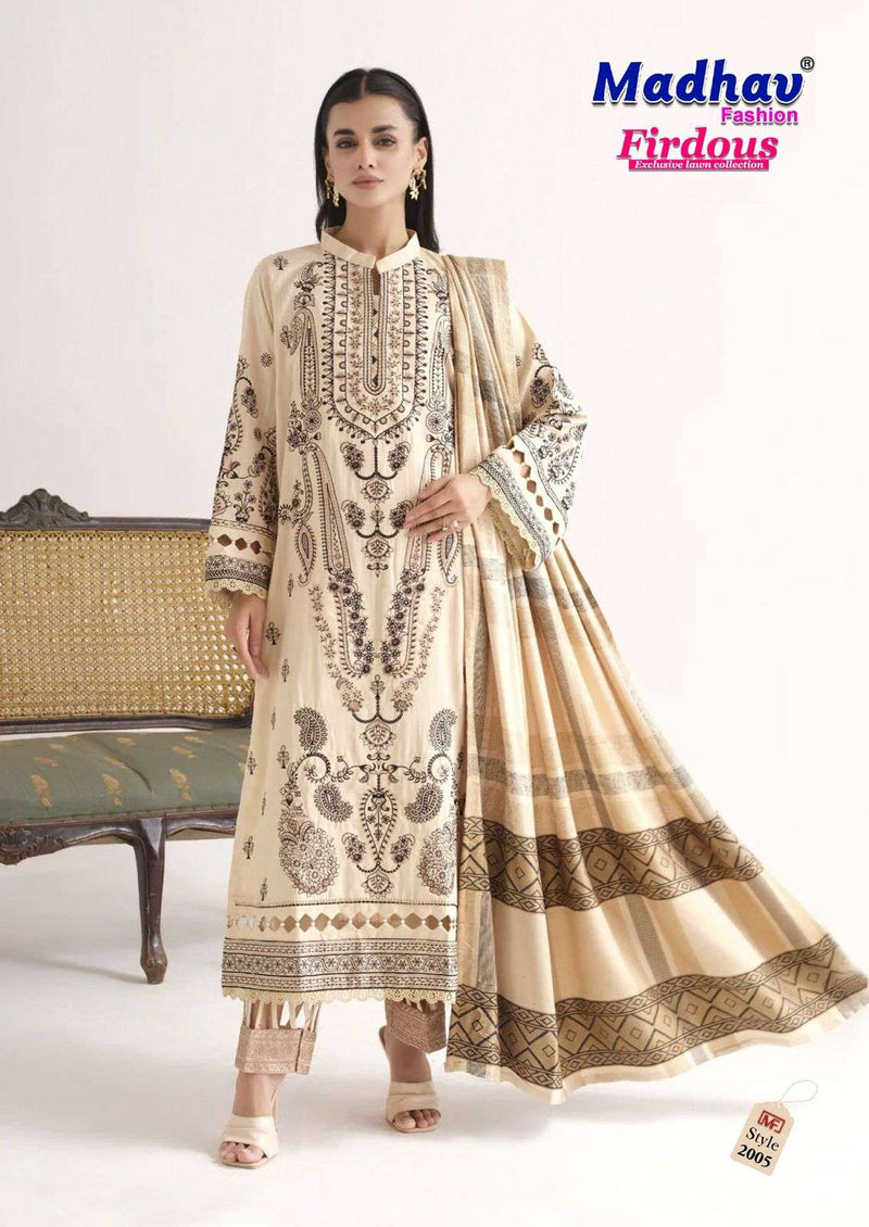 Madhav Fashion Firdous Vol 2 Pure Lawn Cotton Printed Karachi Suit