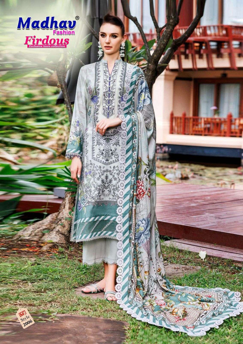Madhav Fashion Firdous Vol 2 Pure Lawn Cotton Printed Karachi Suit