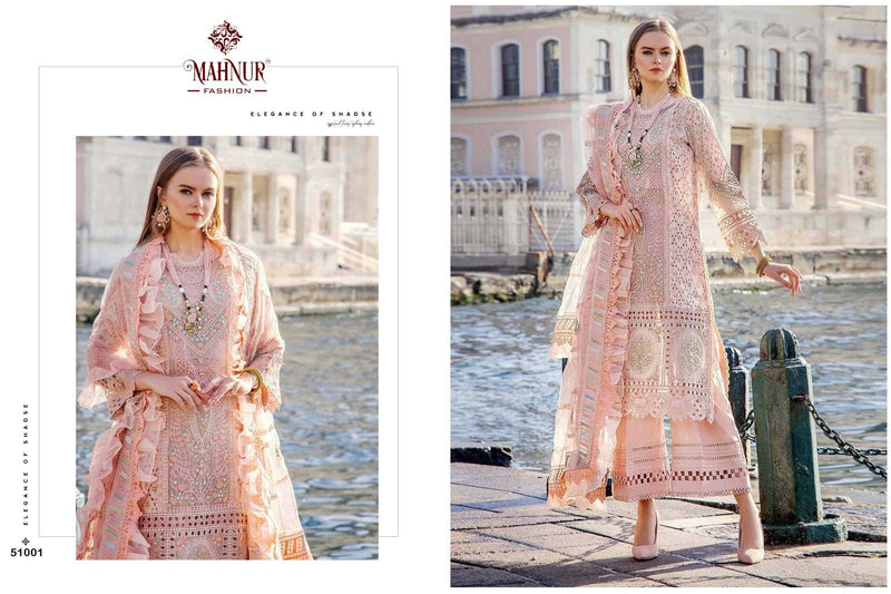 Mahnur Fashion Vol 51 Cambric Cotton With Chikankari Beautiful With Fancy Embroidery Work Salwar Kameez