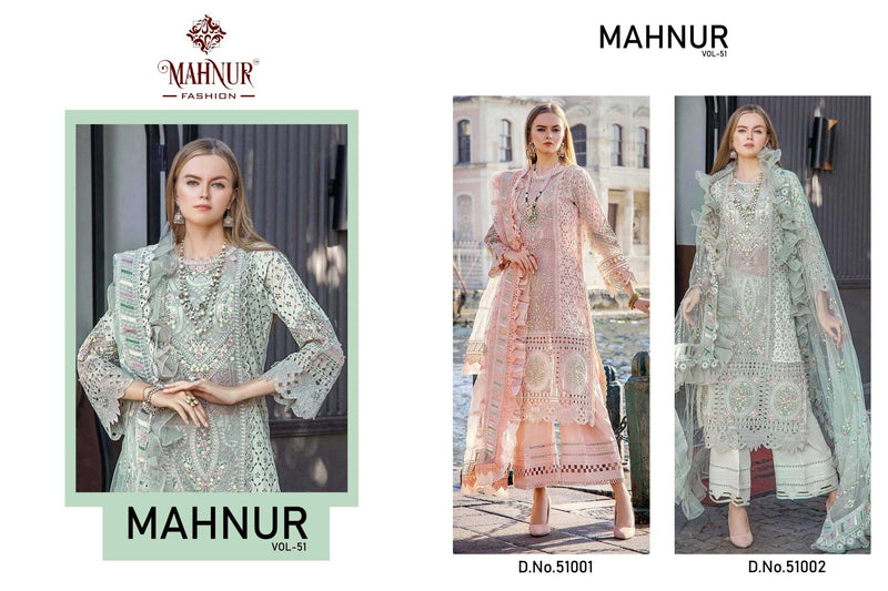 Mahnur Fashion Vol 51 Cambric Cotton With Chikankari Beautiful With Fancy Embroidery Work Salwar Kameez