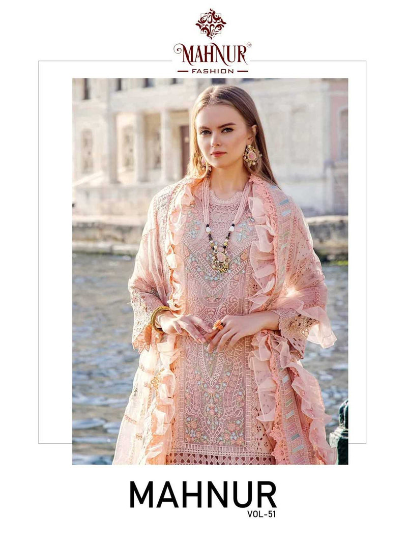 Mahnur Fashion Vol 51 Cambric Cotton With Chikankari Beautiful With Fancy Embroidery Work Salwar Kameez