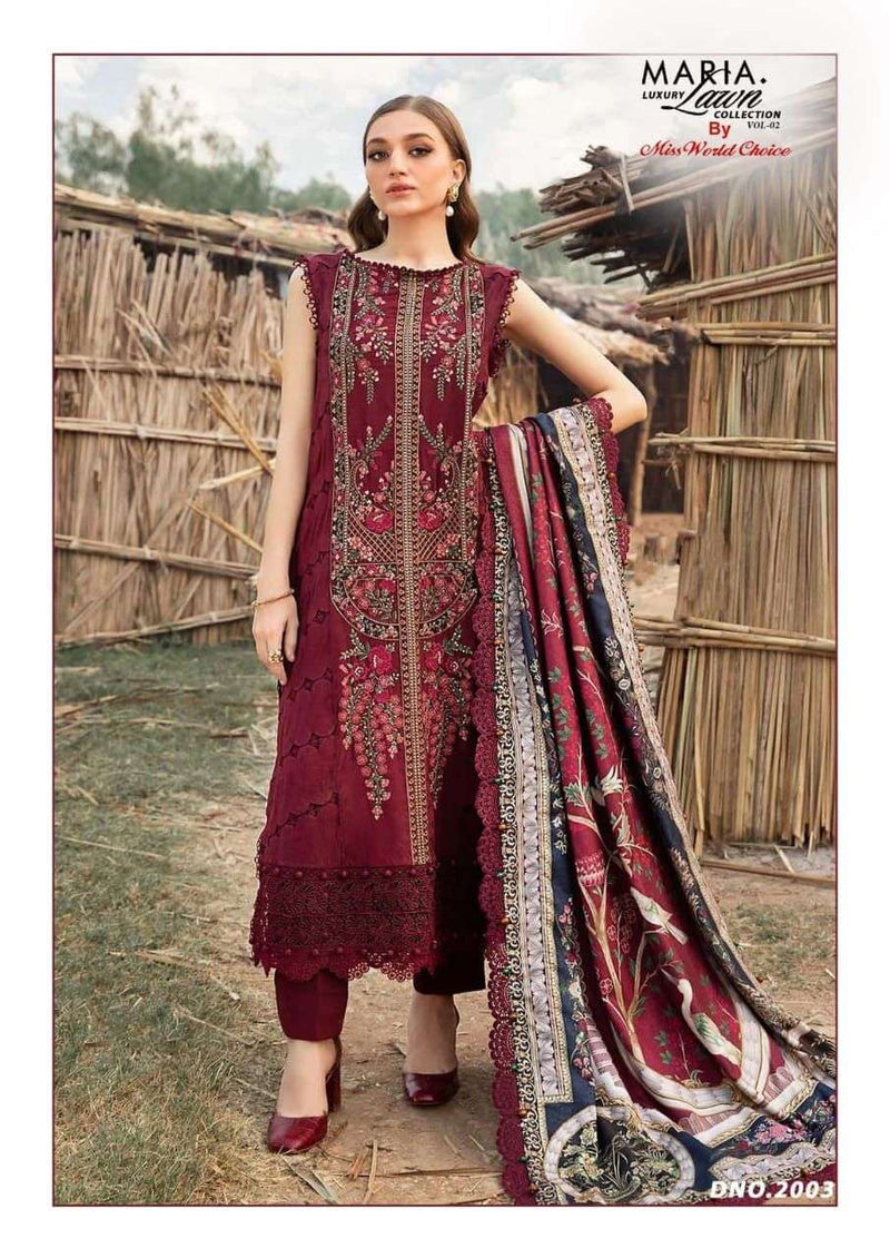 Miss World Maria B Vol 2 Lawn Cotton Printed Casual Wear Salwar Suit