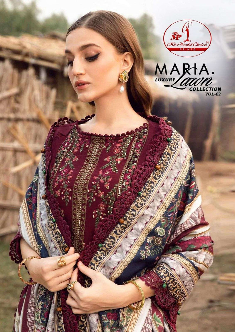 Miss World Maria B Vol 2 Lawn Cotton Printed Casual Wear Salwar Suit