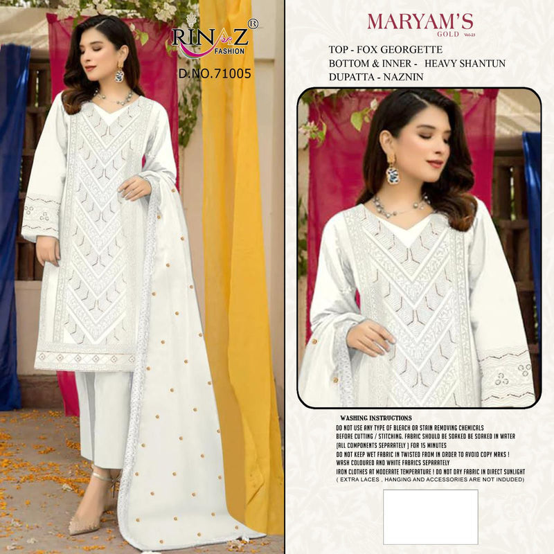 Rinaz Fashion Mariyam Gold Vol 23 Fox Georgette With Heavy Embroidered Pakistani Suits