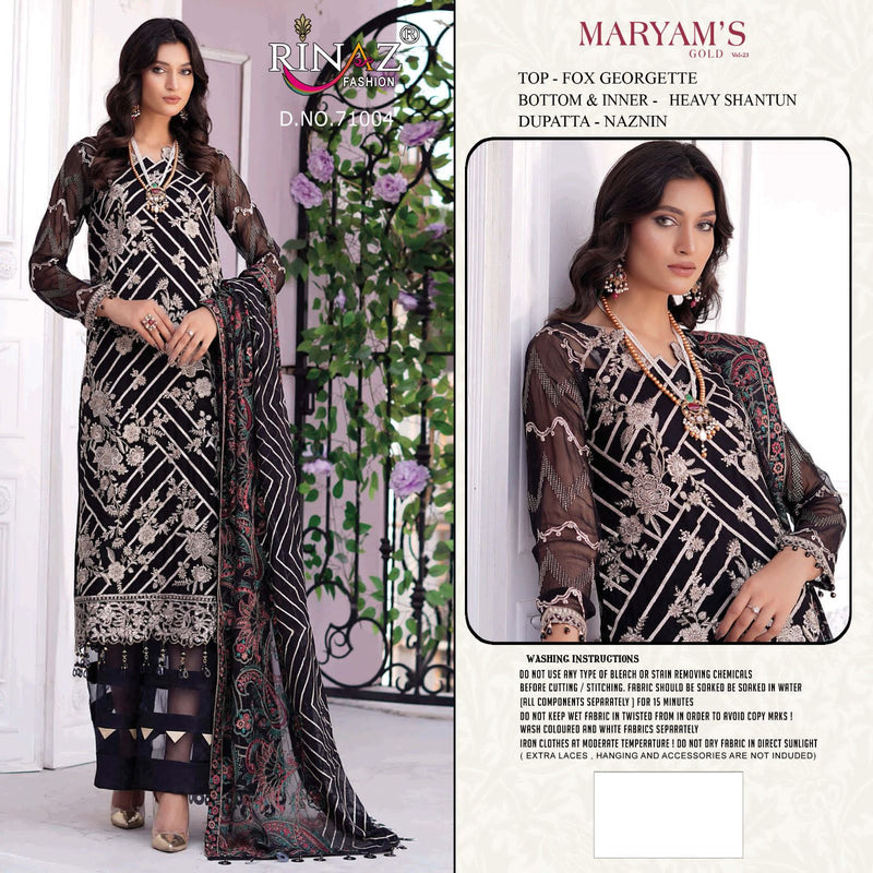 Rinaz Fashion Mariyam Gold Vol 23 Fox Georgette With Heavy Embroidered Pakistani Suits