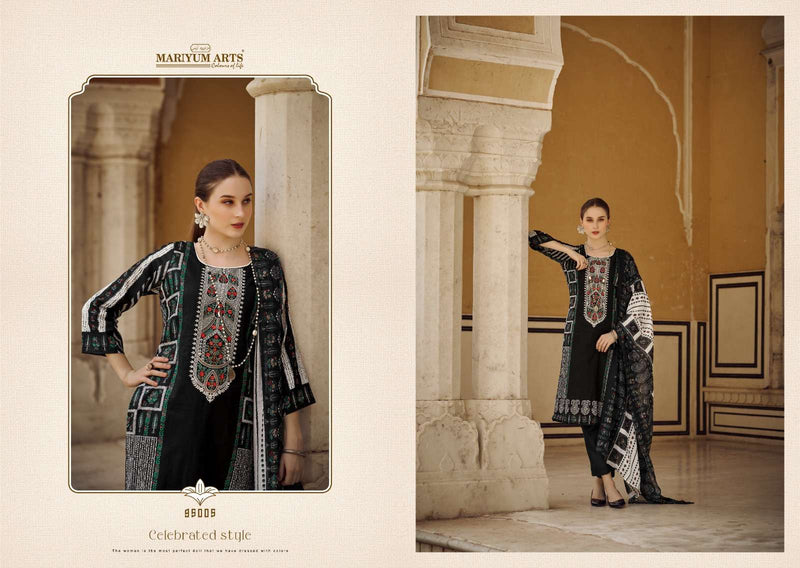 Mariyam Arts Black & White Cambric Cotton Digital Printed Salwar Suit