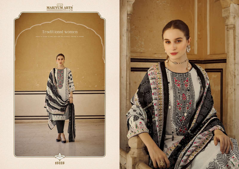 Mariyam Arts Black & White Cambric Cotton Digital Printed Salwar Suit