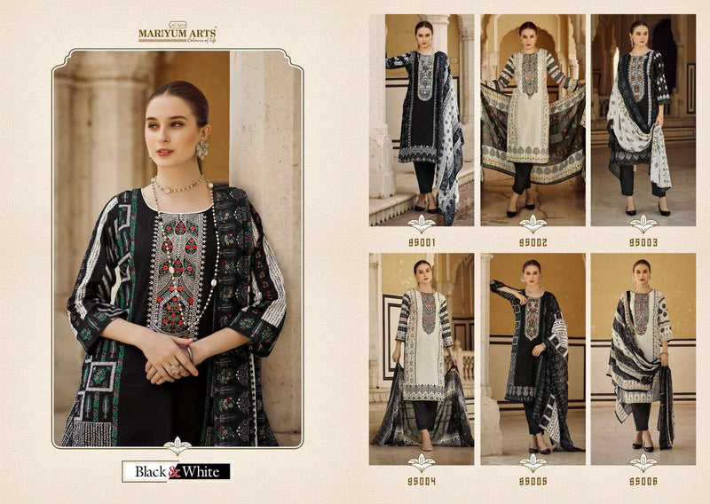 Mariyam Arts Black & White Cambric Cotton Digital Printed Salwar Suit