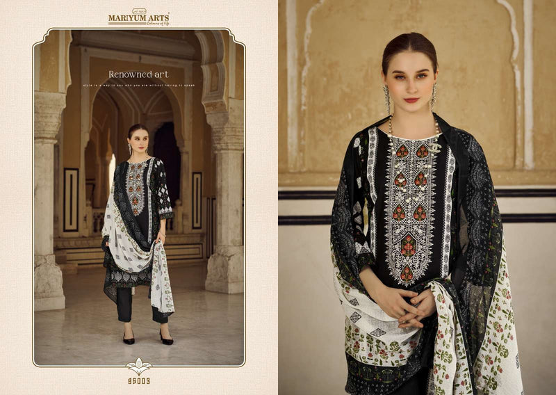 Mariyam Arts Black & White Cambric Cotton Digital Printed Salwar Suit