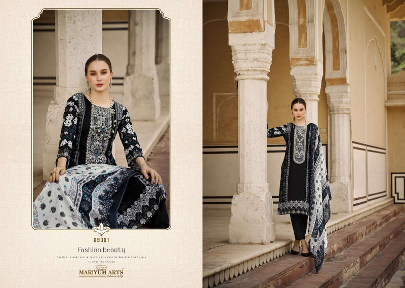 Mariyam Arts Black & White Cambric Cotton Digital Printed Salwar Suit