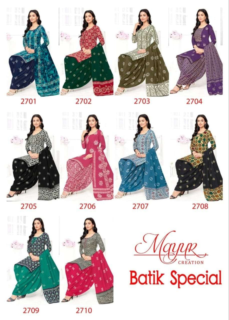 Mayur Creation Batik Special Vol 27 Cotton Patiyala Digital Fancy Dress Material Salwar Suit