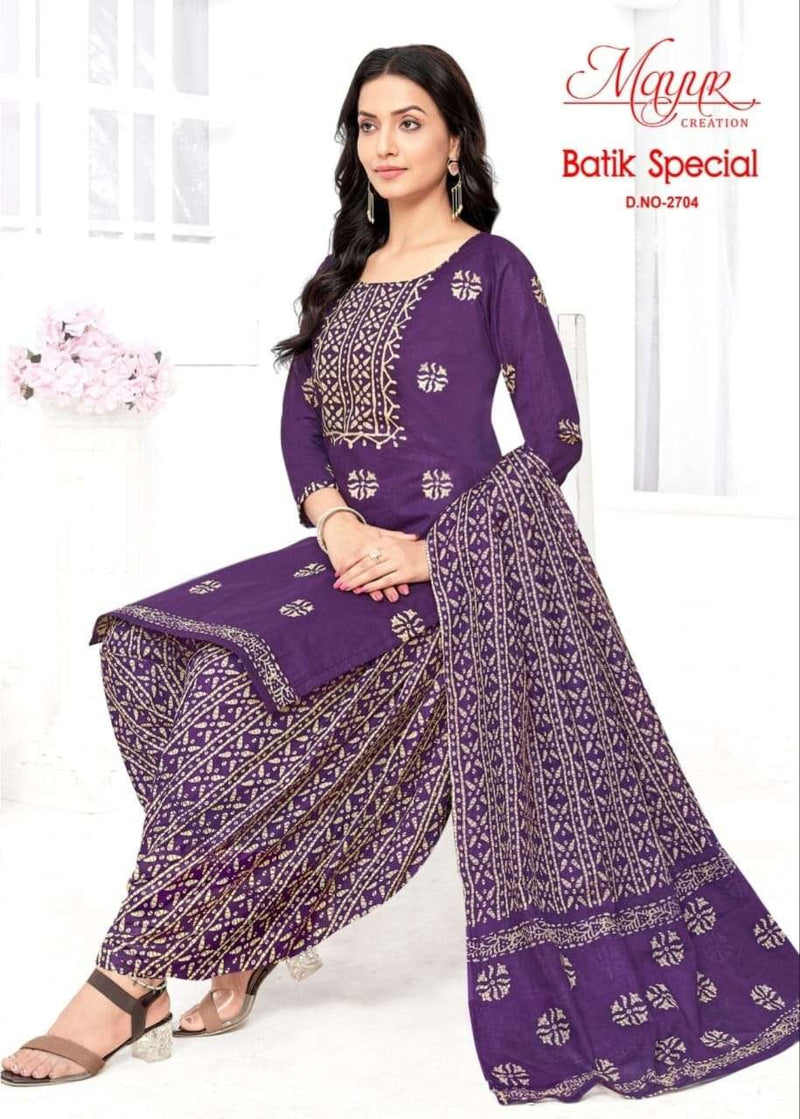 Mayur Creation Batik Special Vol 27 Cotton Patiyala Digital Fancy Dress Material Salwar Suit