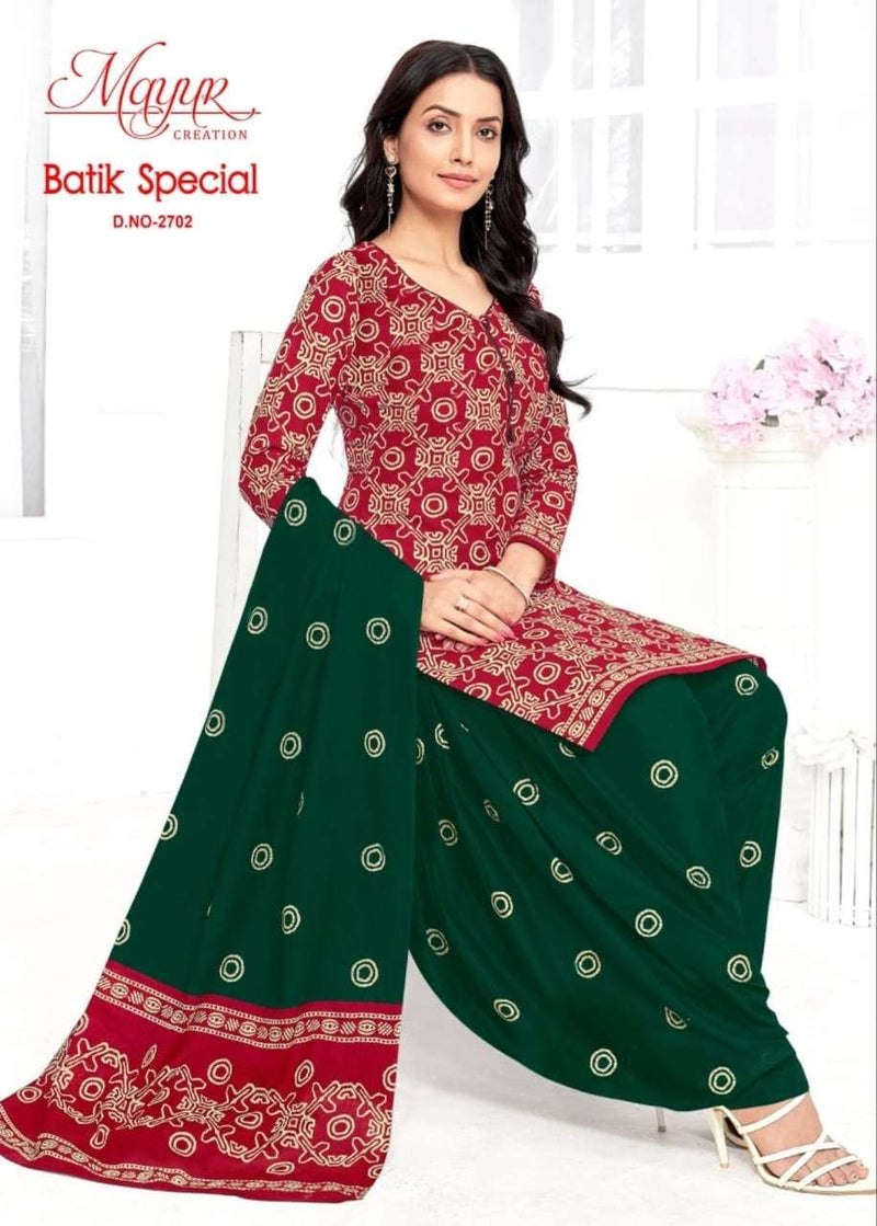 Mayur Creation Batik Special Vol 27 Cotton Patiyala Digital Fancy Dress Material Salwar Suit